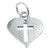 Heart with Cross sterling silver charm .925 Hearts Crosses charms