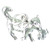 Cat holding kitten in its mouth sterling silver charm .925 cats