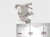 Cat holding kitten in its mouth sterling silver charm .925 cats detail