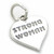 Strong Woman heart sterling silver charm .925 Strength Women charms
