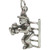Fire Fighter on ladder with cat sterling silver charm .925 x 1 Rescues
