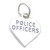 Police Officers heart sterling silver charm .925 Law Officer charms
