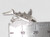 Shark sterling silver 3D charm .925 Sharks charms pendants side view