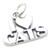 I Love Cats sterling silver charm .925 x 1 Cat Lover Loving charms