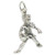 Female basketball player sterling silver charm .925 x 1 Sports charms