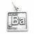 Barium Ba Element sterling silver charm .925 x 1 Chemical charms