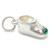 May Birthstone baby shoe sterling silver charm .925 Birthstones