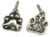 Paw print sterling silver charm .925 Pets Paws Prints charms additional view