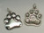 Paw print LARGE sterling silver charm .925 x 1 Pets Paws Prints charms additional view