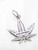 Colorado marijuana leaf sterling silver charm pendant .925 x 1 Leaves additional view
