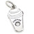 Coffee cup 2D sterling silver charm .925 x 1 Cofee drinks charms