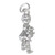 Girl holding teddy bear sterling silver charm .925 Girls charms