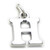 Letter H Initial sterling silver charm .925 x 1 Letters charms pendant A1