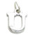 Letter U Initial sterling silver charm .925 x 1 Letters charms pendant A1