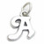 Script Letter A Initial sterling silver charm .925 Letters charms