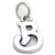 Script Letter B Initial sterling silver charm .925 x 1 Letters charms