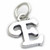 Script Letter E Initial sterling silver charm .925 x 1 Letters charms