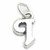 Script Letter I Initial sterling silver charm .925 Letters charms