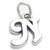 Script Letter N Initial sterling silver charm .925 x 1 Letters charms