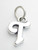 Script Letter T Initial sterling silver charm .925 x 1 Letters charms additional view