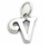 Script Letter V Initial sterling silver charm .925 Letters charms