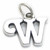 Script Letter W Initial sterling silver charm .925 Letters charms