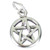 Pentacle sterling silver charm .925 x 1 pentagram pentangle charms