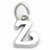 Script Letter Z Initial sterling silver charm .925 Letters charms