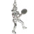 Tennis player female sterling silver charm .925 x 1 Sports charms