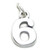 Number 6 Six sterling silver charm .925 x 1 Numbers charms pendants A1