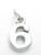 Number 6 Six sterling silver charm .925 Numbers charms pendants A1 additional view