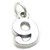 Number 9 Nine sterling silver charm .925 x 1 Numbers charms pendants A1