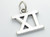 Roman Numeral Number 11 sterling silver charm .925 x 1 Eleven XI Numerals charms additional view