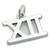 Roman Numeral Number 12 sterling silver charm .925 x1 XII Numerals charms