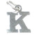 Letter K Initial sterling silver charm .925 x 1 Letters charms Style 6