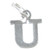 Letter U Initial sterling silver charm .925 x 1 Letters charms Style 6