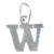 Letter W Initial sterling silver charm .925 Letters charms Style 6