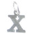 Letter X Initial sterling silver charm .925 Letters charms Style 6