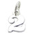 Number 2 Two sterling silver charm .925 Numbers charms Style 6