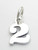 Number 2 Two sterling silver charm .925 Numbers charms Style 6 additional view