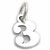 Number 3 Three sterling silver charm .925 x 1 Numbers charms Style 6