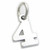 Number 4 Four sterling silver charm .925 Numbers charms Style 6