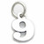 Number 9 Nine sterling silver charm .925 x 1 Numbers charms Style 6