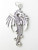 Dragon 2D sterling silver charm pendant .925 Dragons charms alternate view
