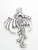 Dragon 2D sterling silver charm pendant .925 x 1 Dragons charms image 7