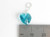 December Birthstone Crystal sterlng silver charm .925 Birthstones side view