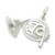 French Horn sterling silver charm .925 x 1 Musical Instruments charms