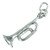 Bugle Horn sterling silver charm .925 x 1 Horns Trumpet Bugles charms