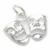 Drama Masks sterling silver charm .925 x 1 Comedy - Tragedy Mask charms