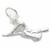 Witch on a broomstick sterling silver charm .925 Witches charms